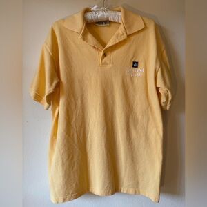 NWOT Earth Collection Catalina Yellow Embroidered Cotton Polo Shirt